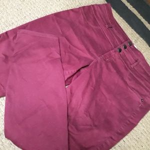 High-Waisted Maroon Pants